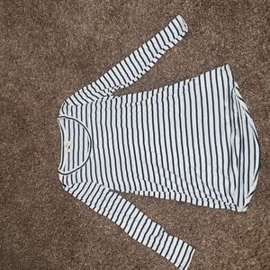 Betseys Boutique Long Sleeve Navy/White Top Sz Small